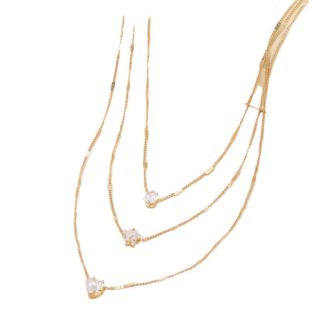 Multi-layer Star & Teardrop Necklace