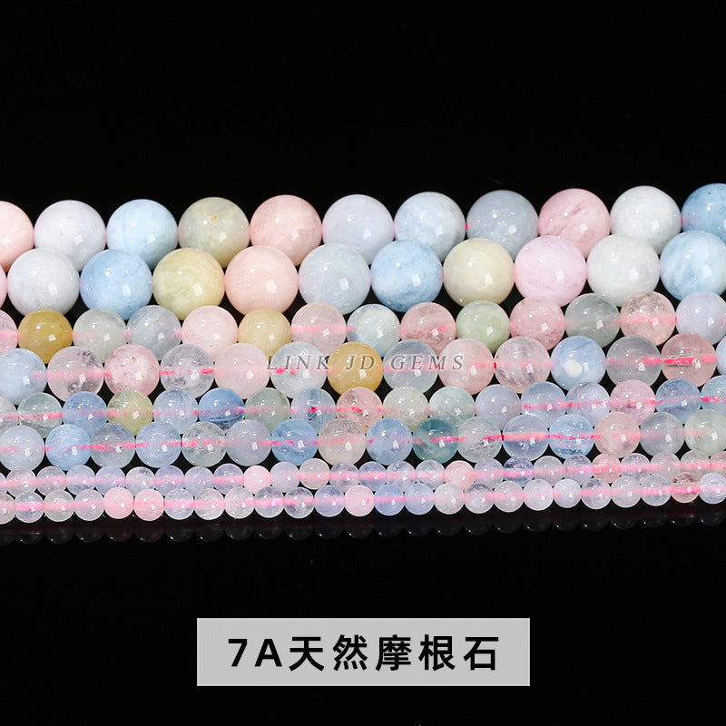 A grade natural transparent morganite round beads