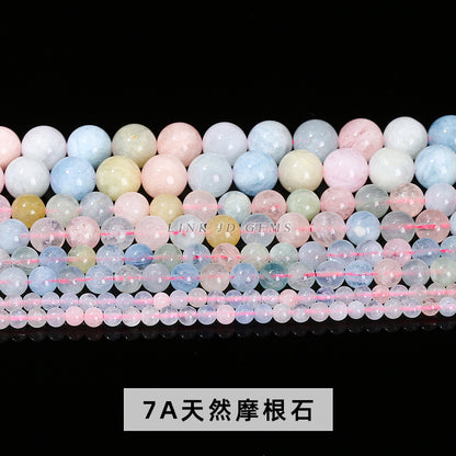 A grade natural transparent morganite round beads