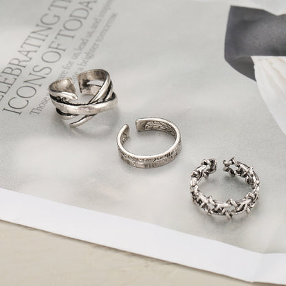 Hip-Hop Chic Ring 3-Piece Set