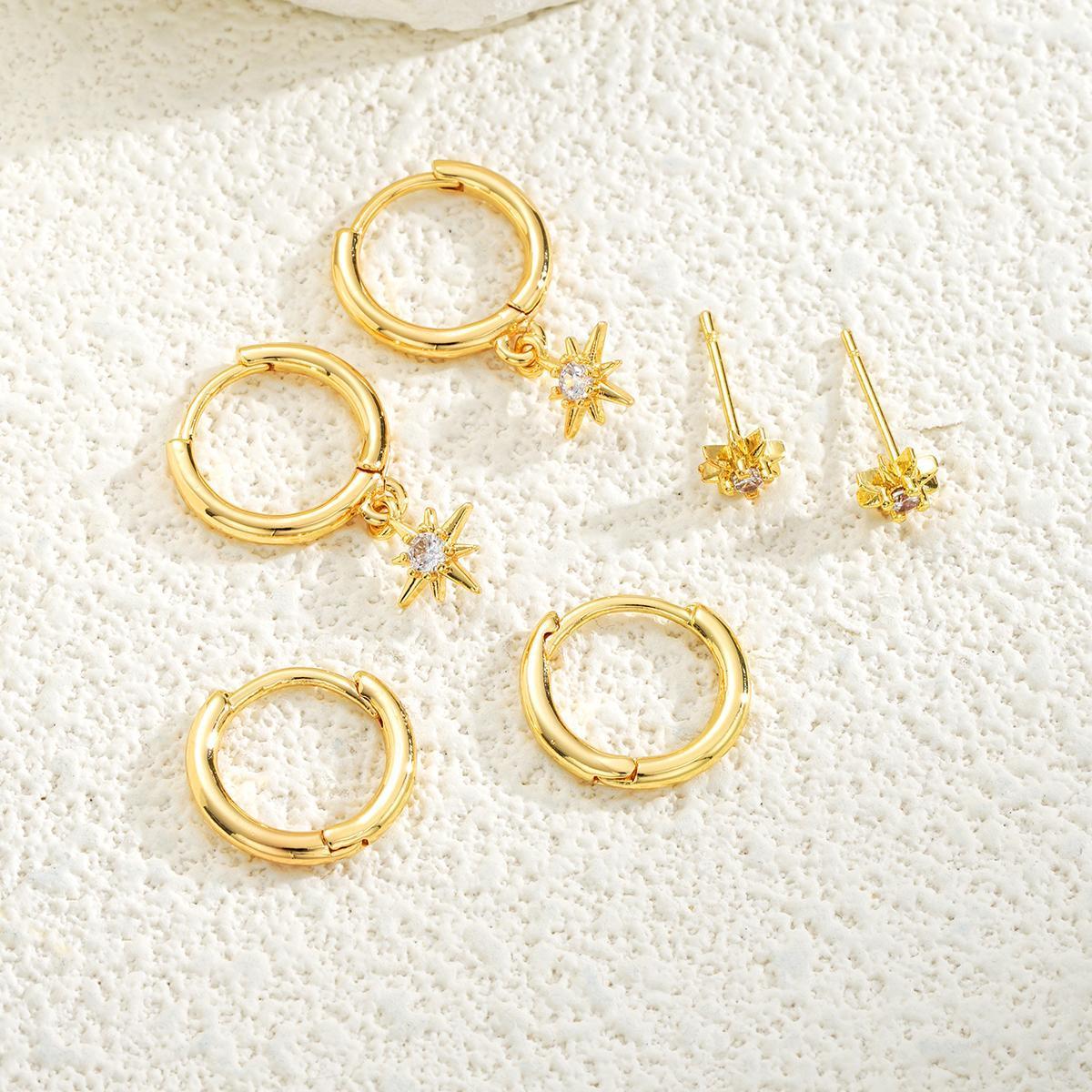 18K Gold Plated Star Stud Earrings