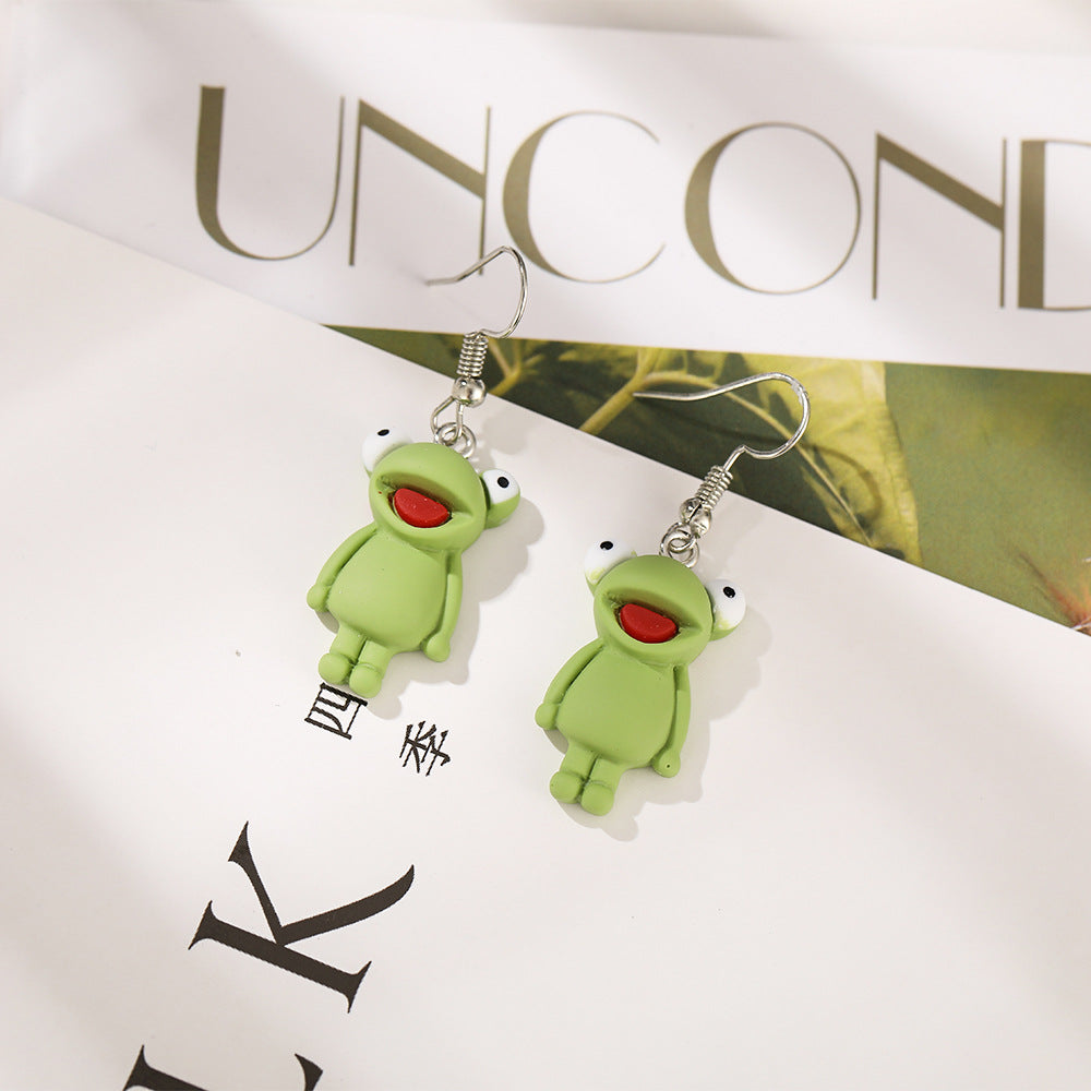 Green Frog Earrings Wholesale