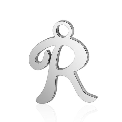 20 pcs/package steel color 26 English letters Titanium steel pendant