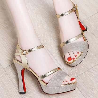 Waterproof table fashion high heels