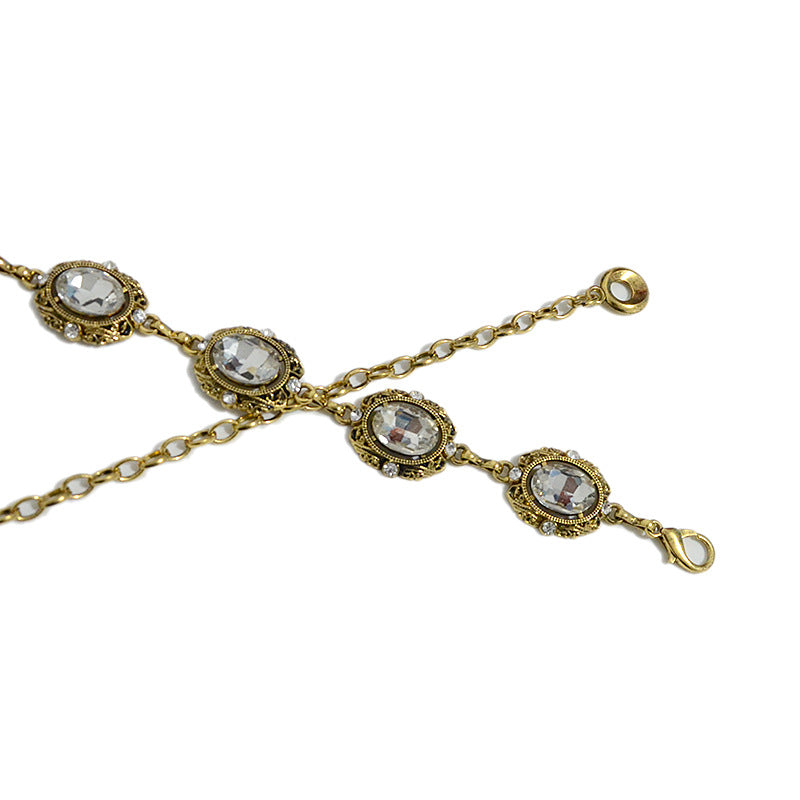 Rhinestone Metal Chain Waist Chain