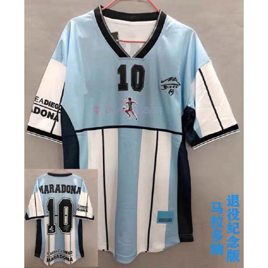 10 Maradona Retiro 2001 Argentina Boca Juniors Retro Jersey 