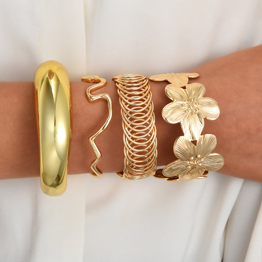 Spring Flower Bracelet 4-Piece Set