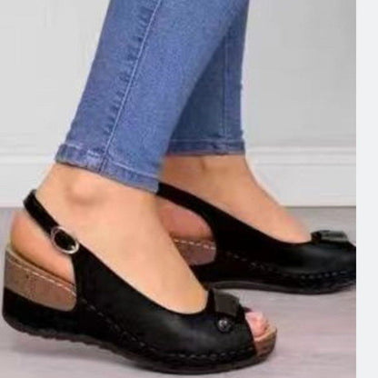 Soft-soled fish mouth sandals women