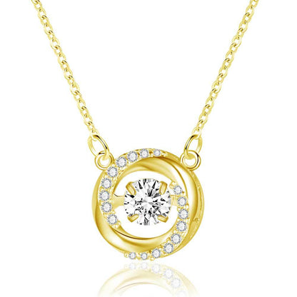 14k gold copper inlaid 5A zircon necklace