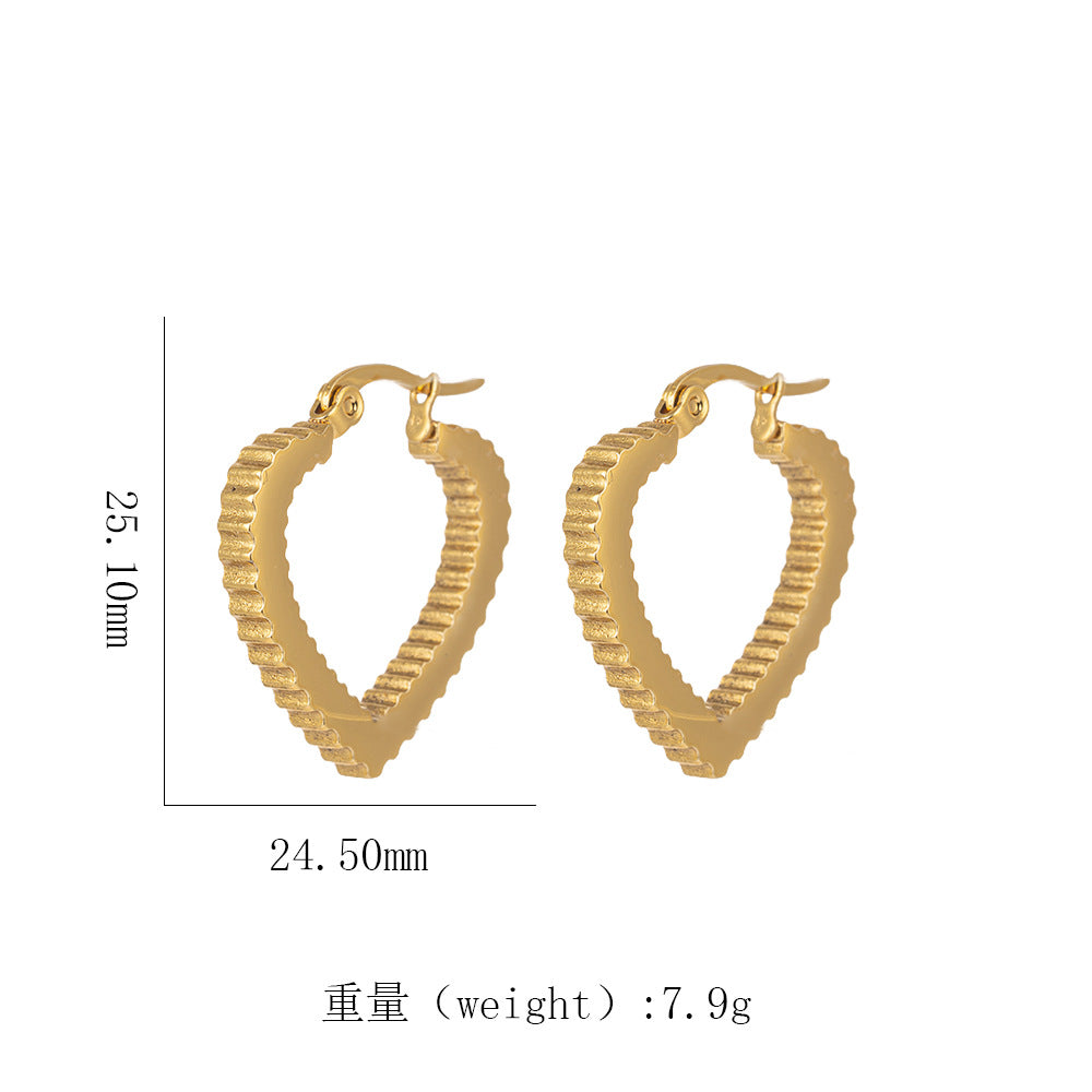 18K Gold Titanium Steel Geometric Earrings