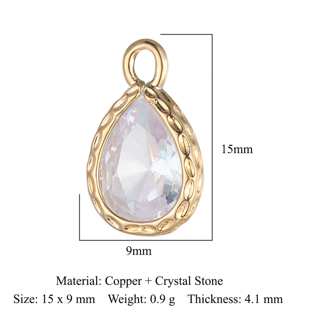 Colgante de cristal de cobre con forma de mariposa y gota de agua 