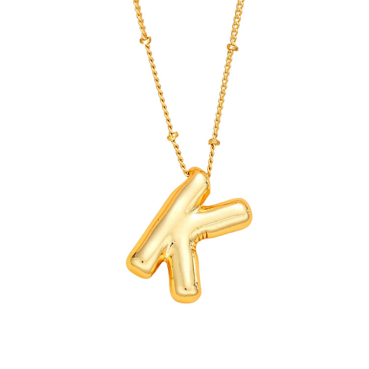 Chubby Letter Pendant Necklace