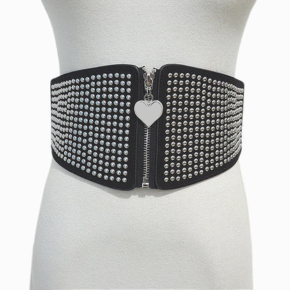 Punk style rivet flannel waist seal