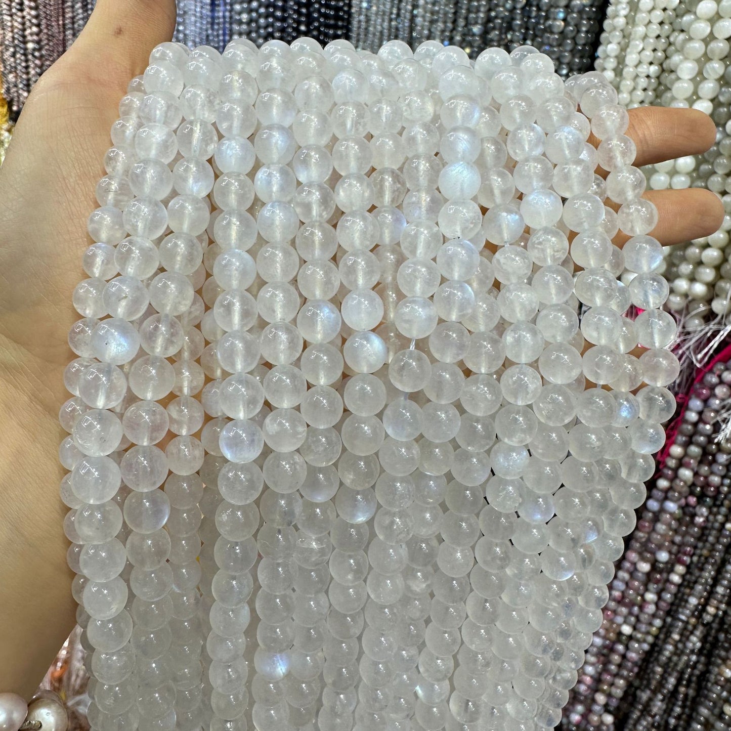 6-10mm natural Sri Lanka 5A blue moonstone crystal