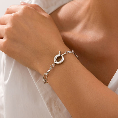 Geometric Metal Copper Ring Bracelet