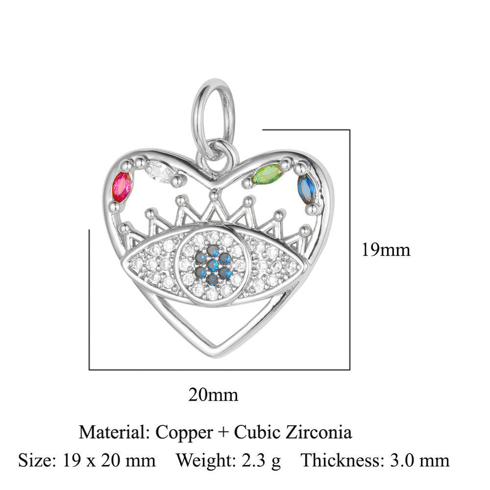 Devil's Eye Copper Zircon DIY Jewelry Pendant