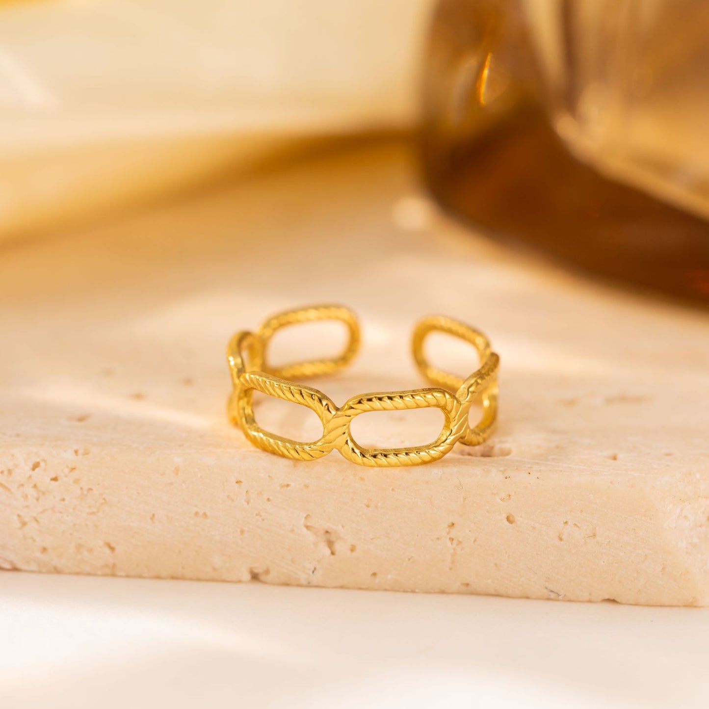 18K Gold Hollow Titanium Steel Ring