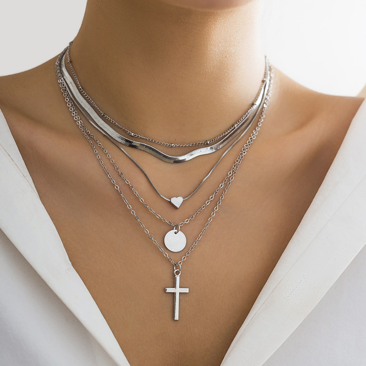 Cross Multi-layer Necklace Women's Necklace