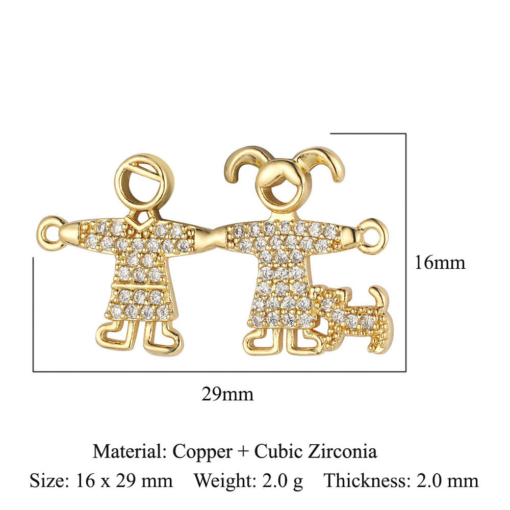 Copper zircon DIY jewelry accessories dripping love