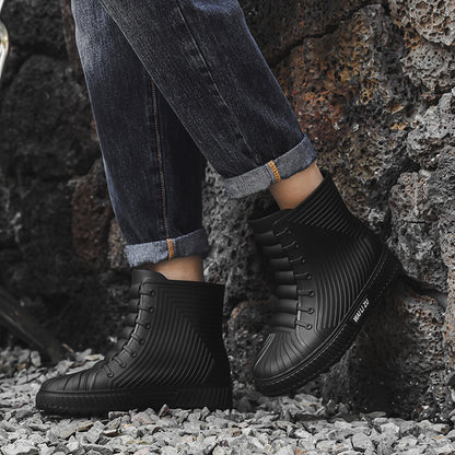 Couple rain shoes platform non-slip and wear-resistant