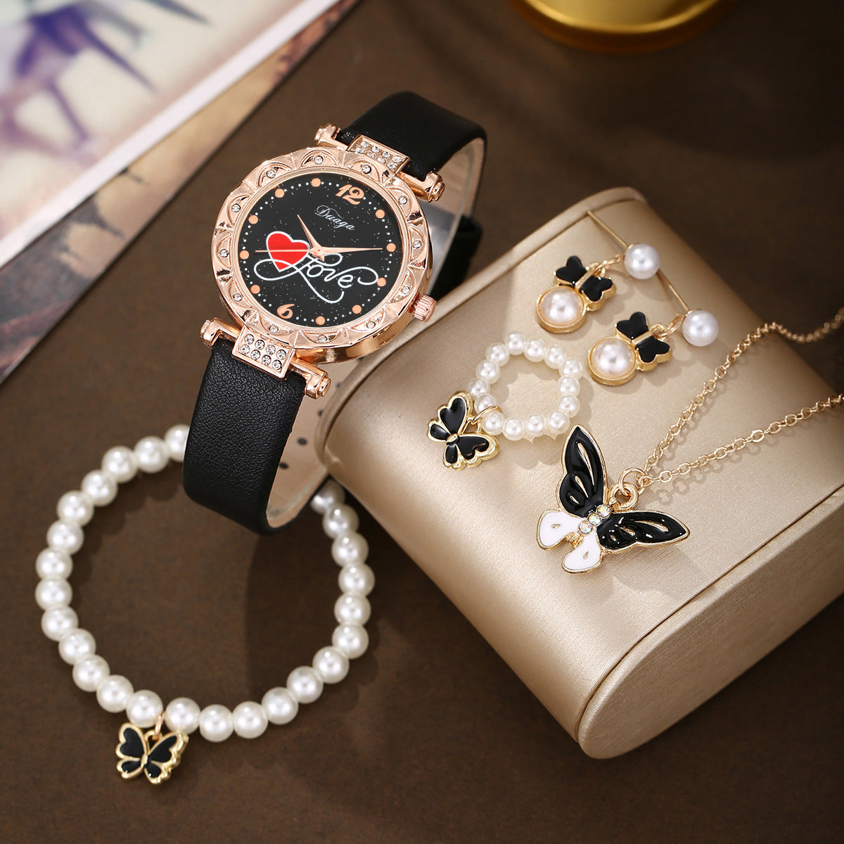Watch Pearl Butterfly Jewelry Set Wholesale
