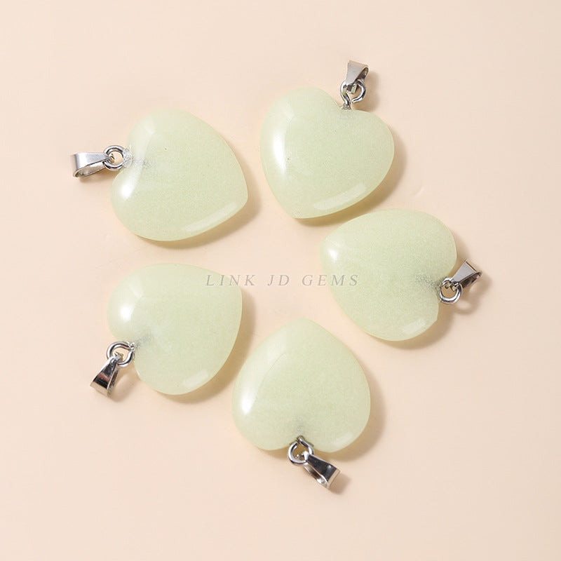 20Mm luminous stone heart pendant necklace