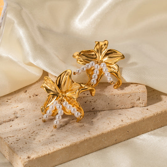 Starfish Pearl Earrings