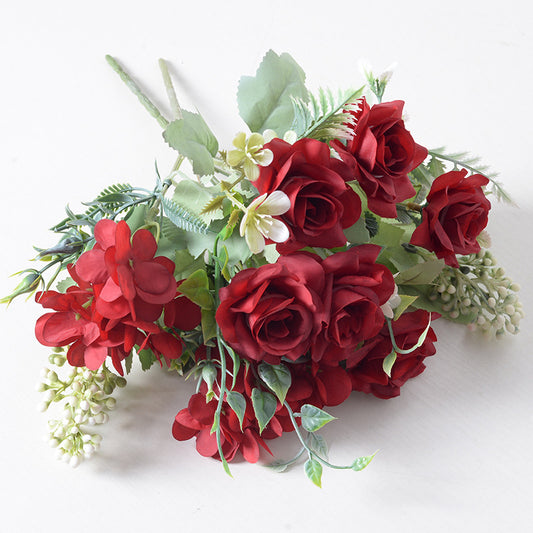Simulation flower bunch corner rose silk cloth small bouquet