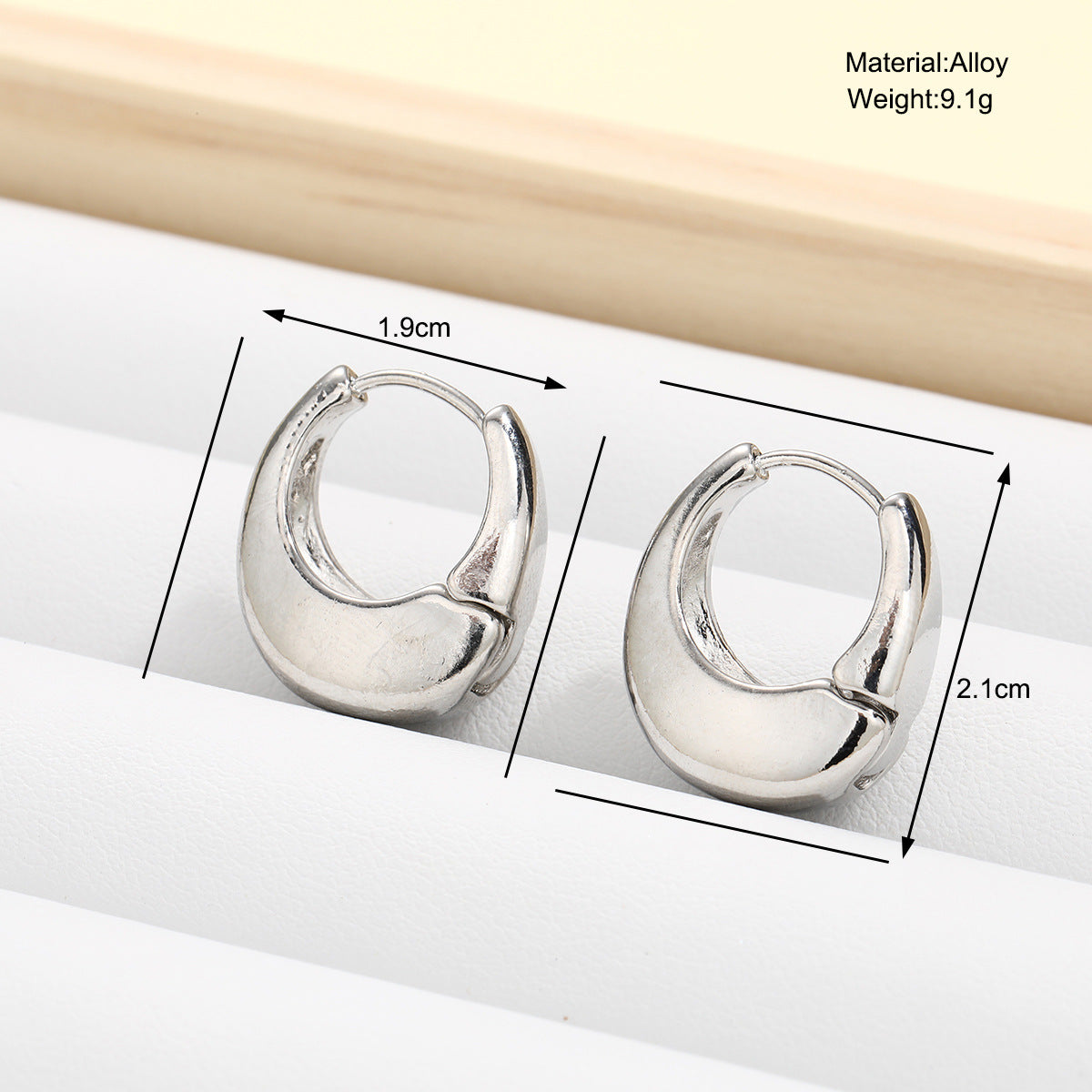 Oval Plain Ring Earrings