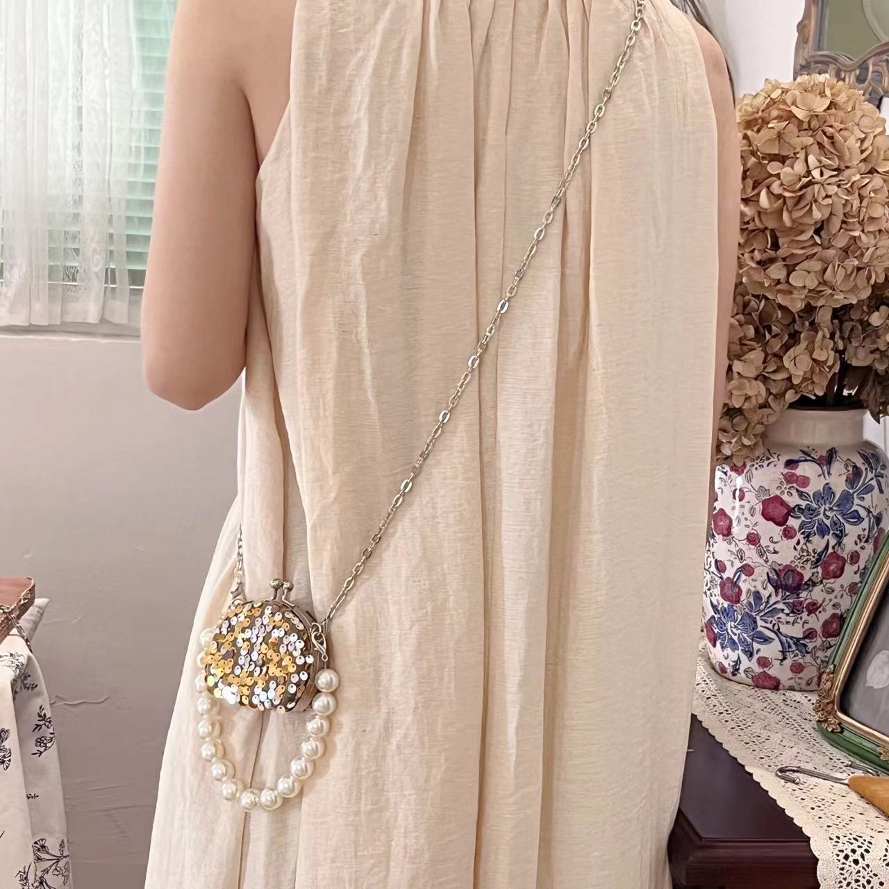 Sequin chain bag