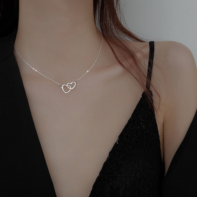 Double-Ring Heart Necklace