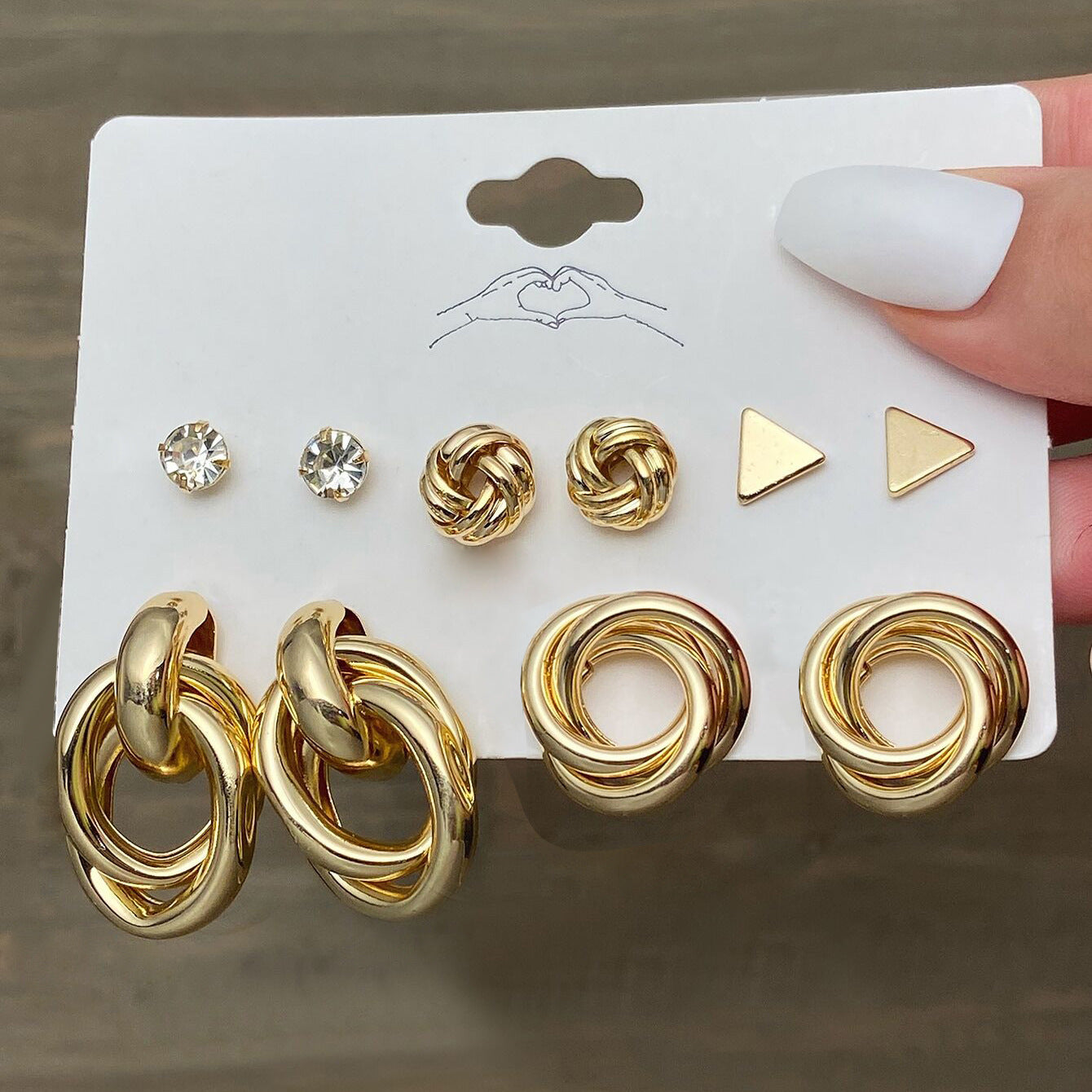 Diamond Large Hoop Earring Set (6 Pairs)