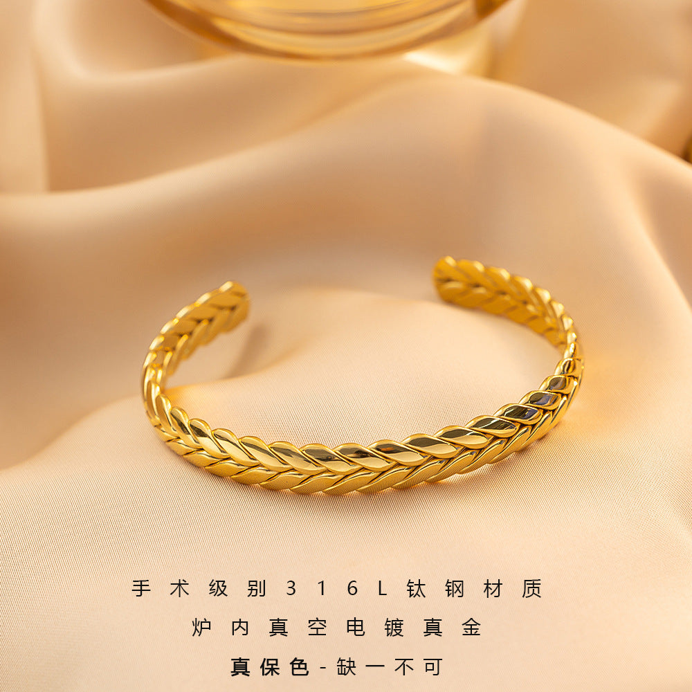 Non-Fading Titanium Steel Minimalist INS-Style Bracelet