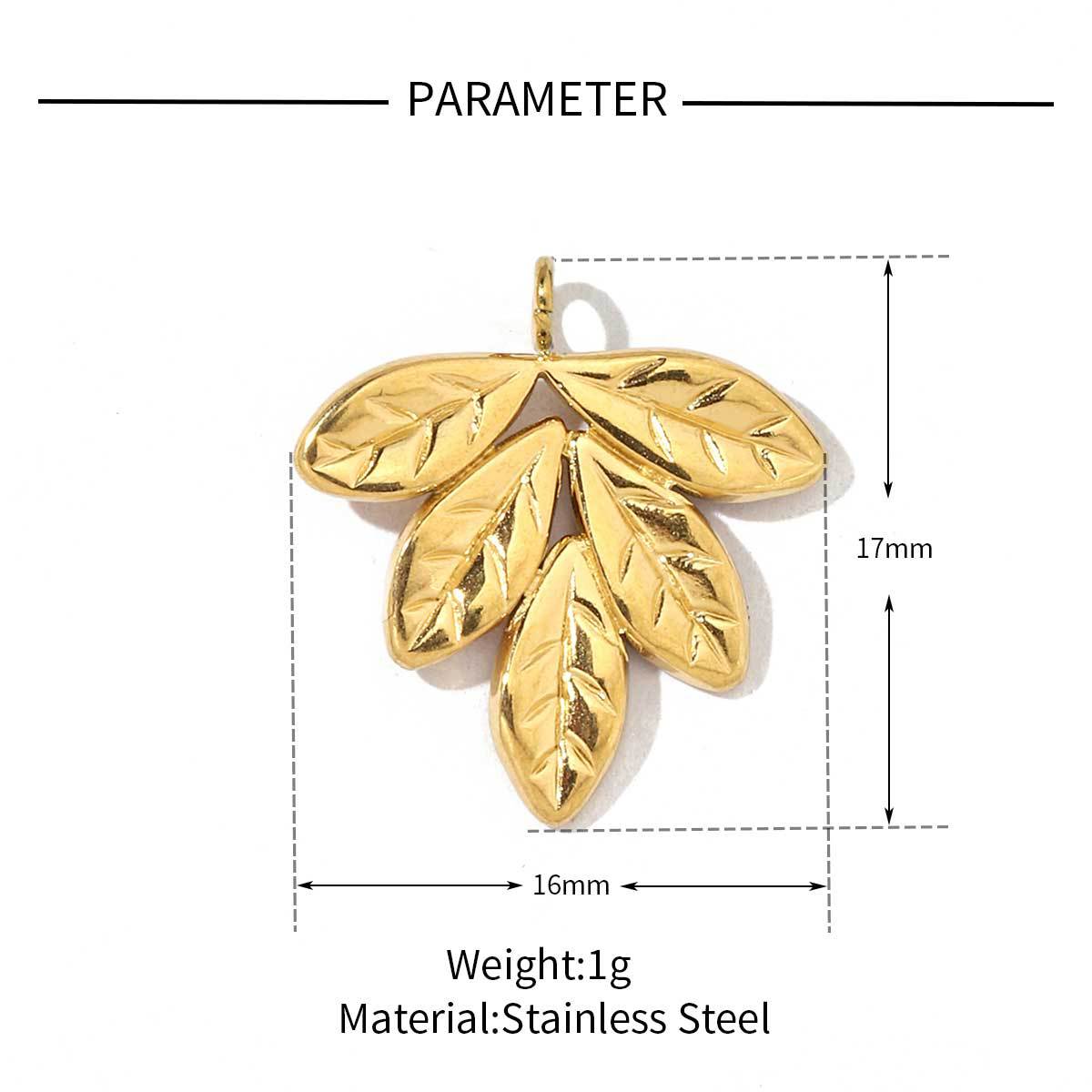 French flower four-leaf clover stainless steel pendant