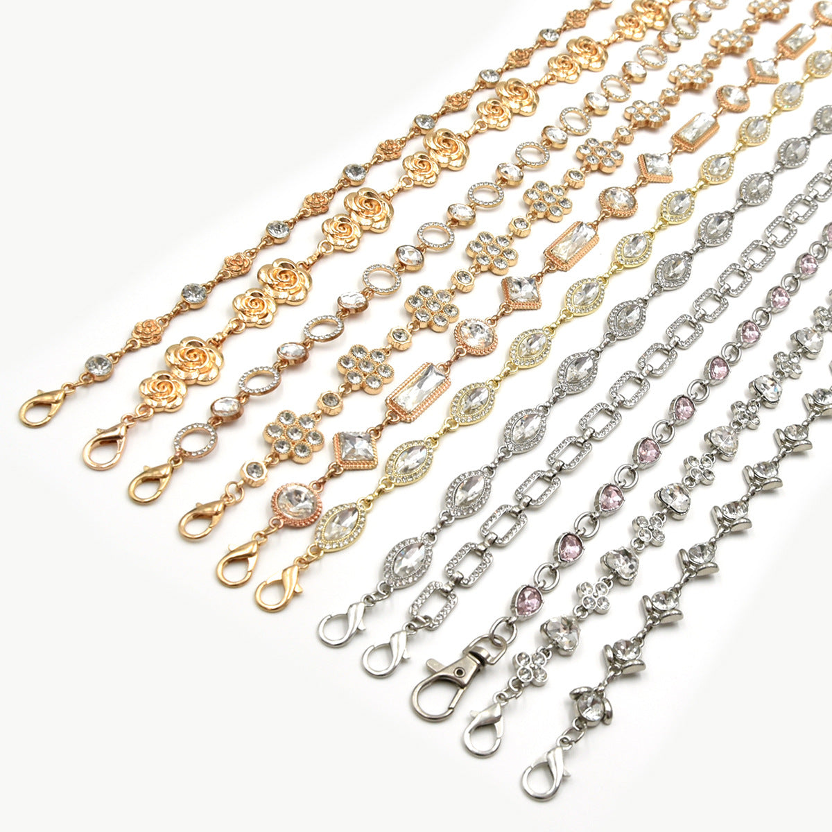 Decorative waist chain women's rhinestones inlaid with fine metal