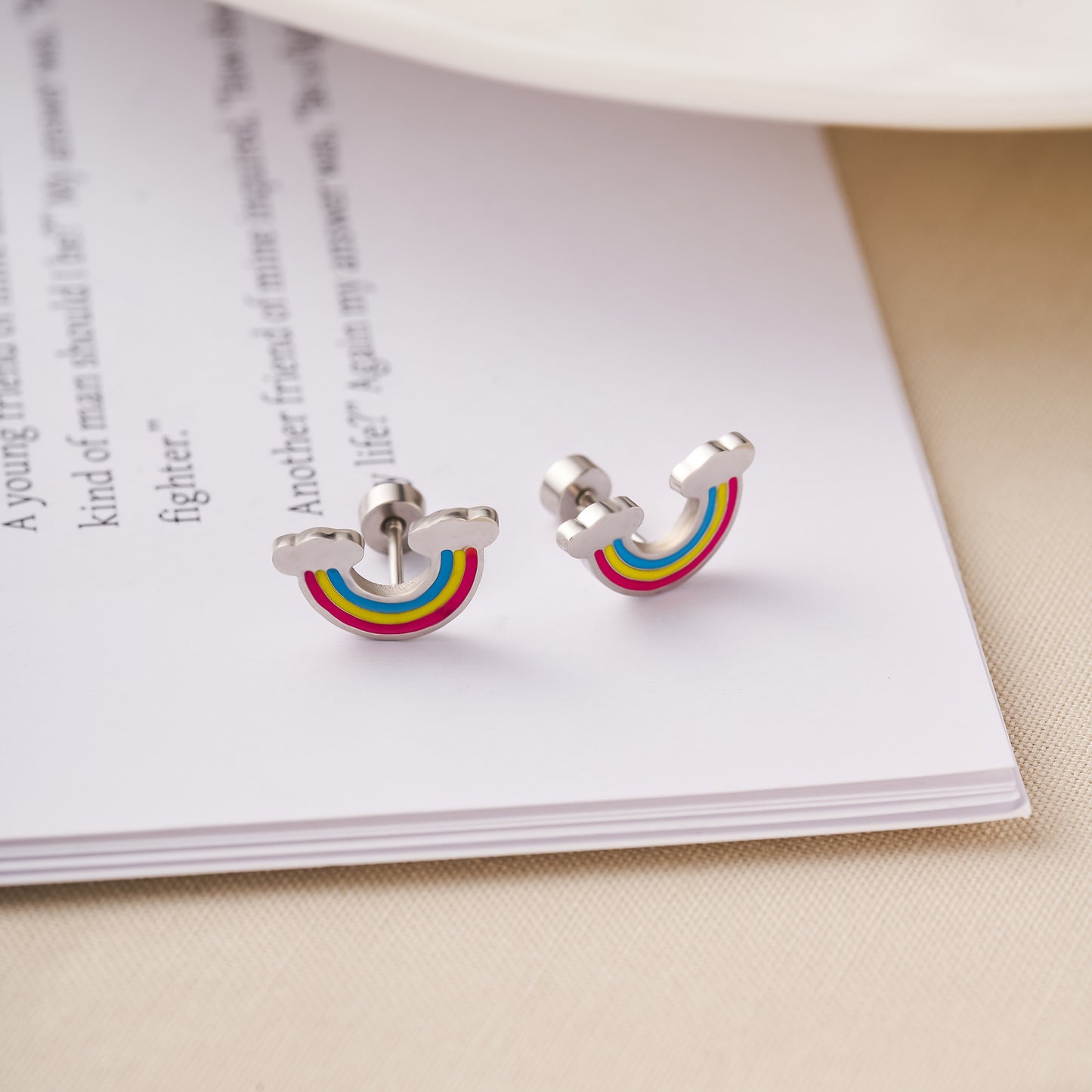 Cute Fruit & Daisy Titanium Steel Stud Earrings — Women's Non-Fading