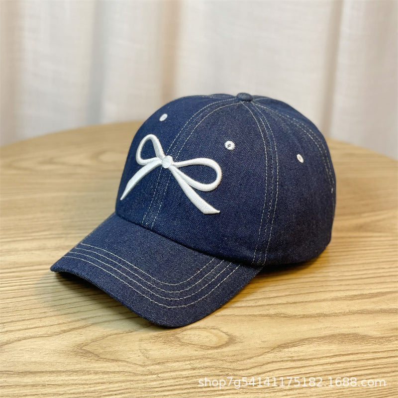 Denim Bow Baseball Cap