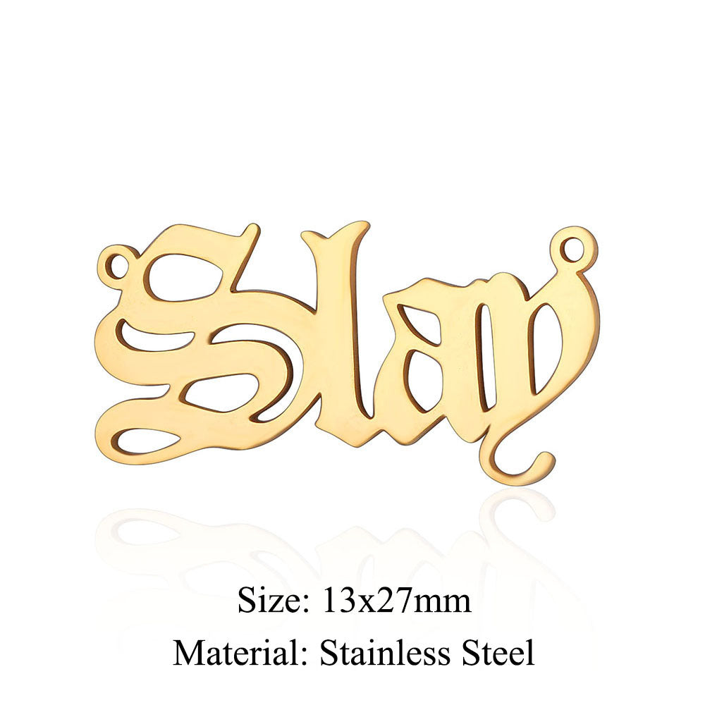 5 pcs/bag English alphabet titanium steel pendant