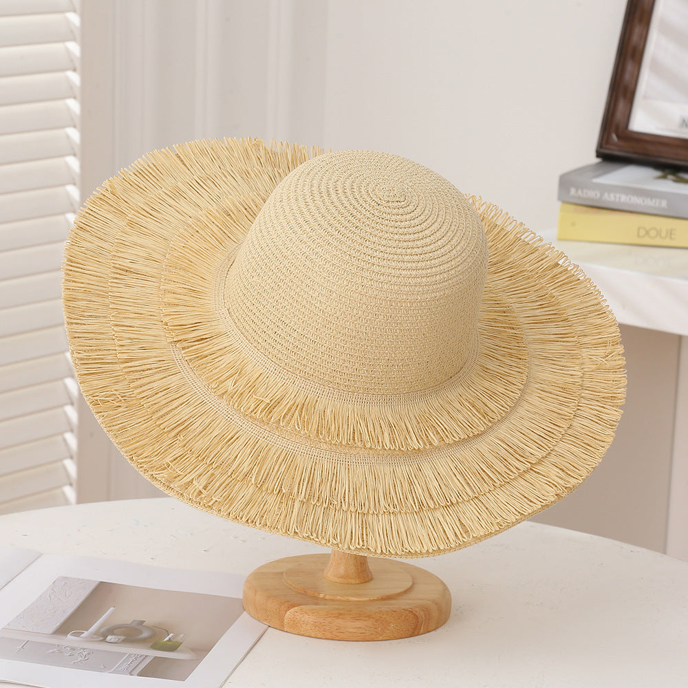 Fringe Hat Bohemian Beach Sun Vacation Wide Brim