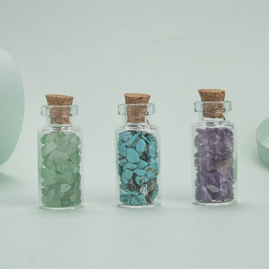 Garrafa de deriva de cascalho de ágata de cristal desejando garrafa 