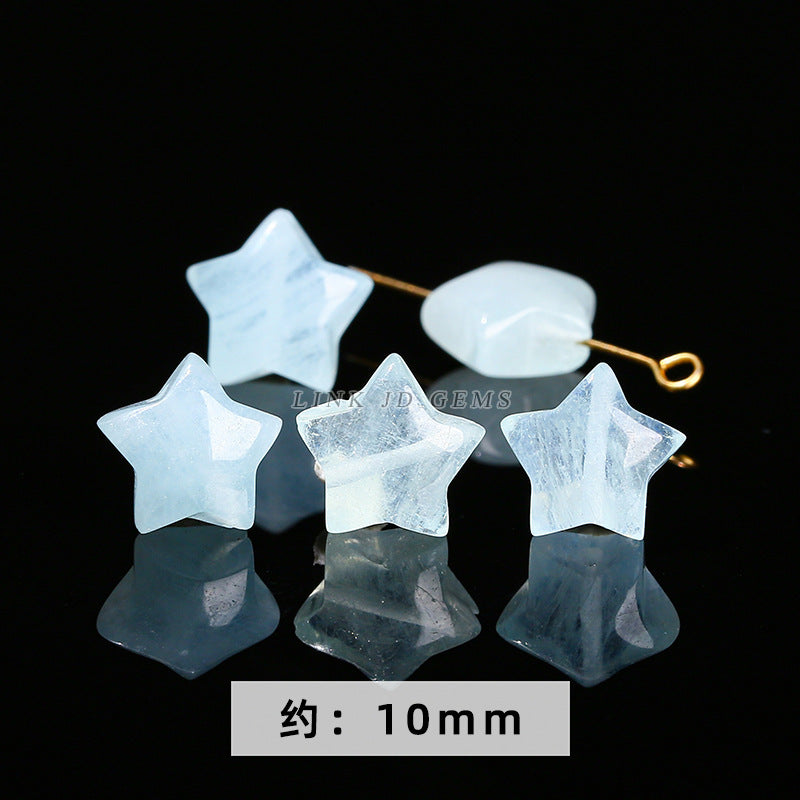 Aquamarine engraved rose inlaid with loose beads