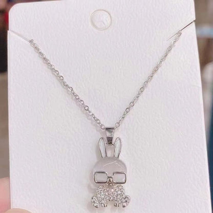 Opal eye rabbit necklace