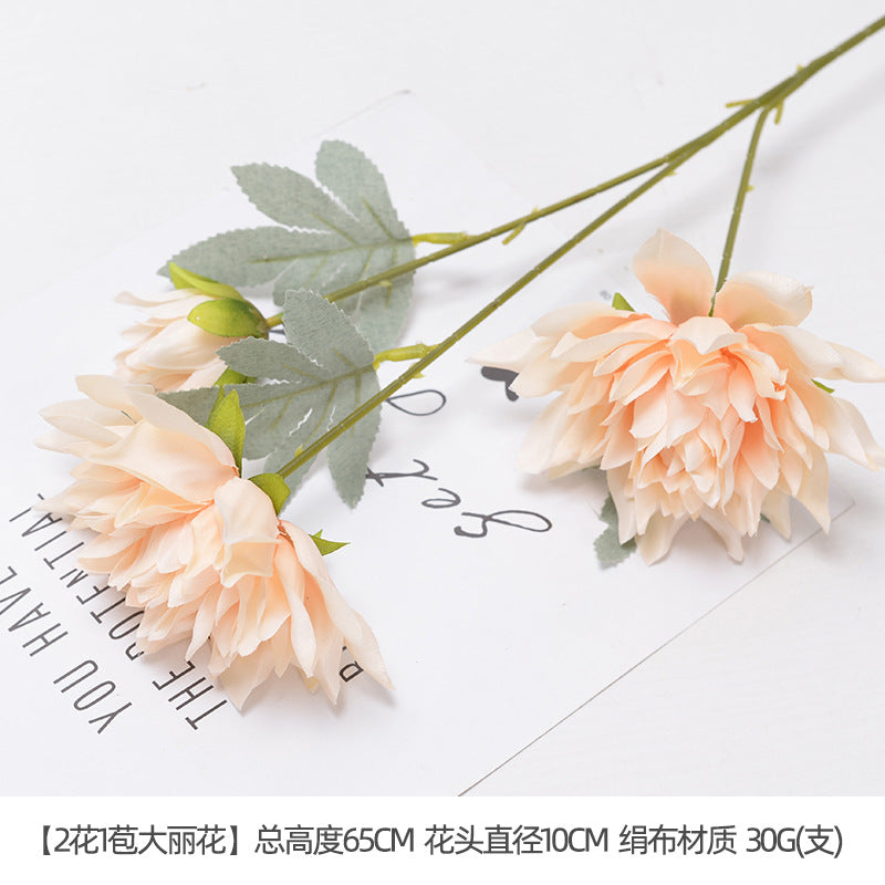 Champagne color rose artificial flower arrangement plastic flower