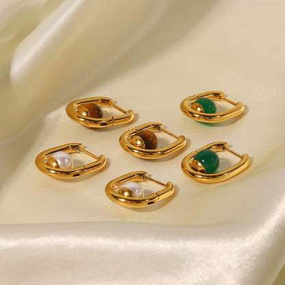 Green agate earrings