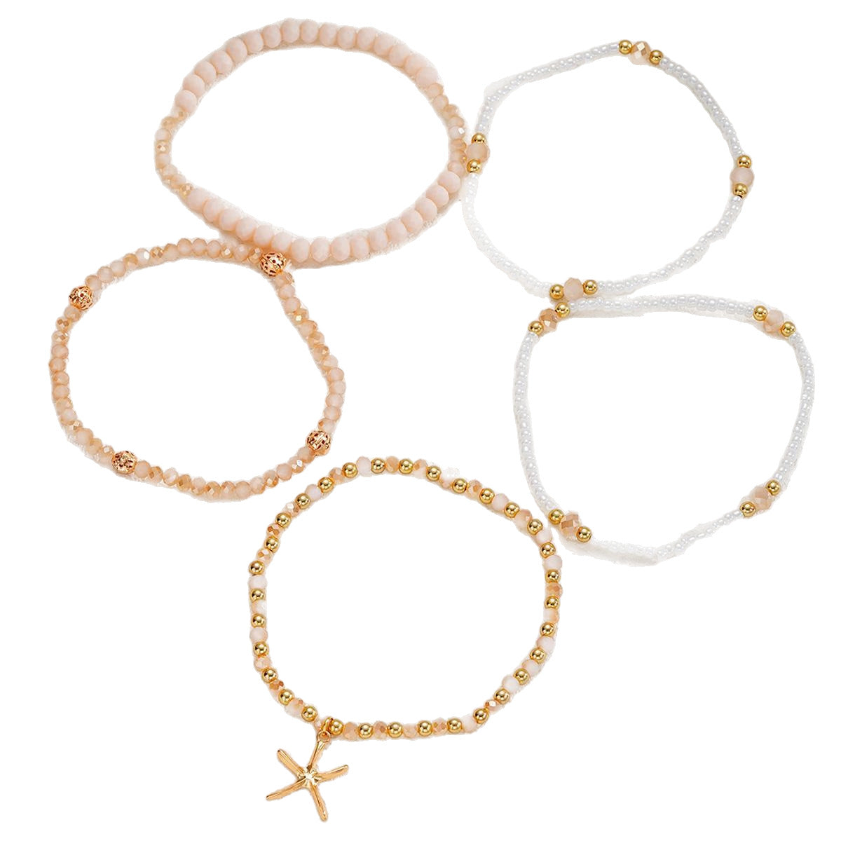 Starfish pendant rice beads five-piece set