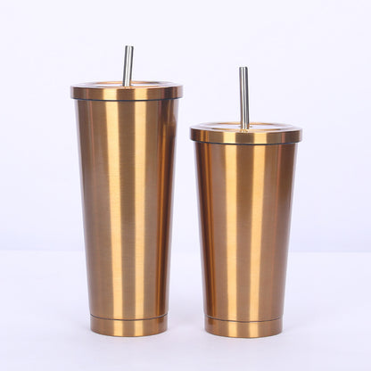 Stainless steel straw cup coffee cup 750.500ml