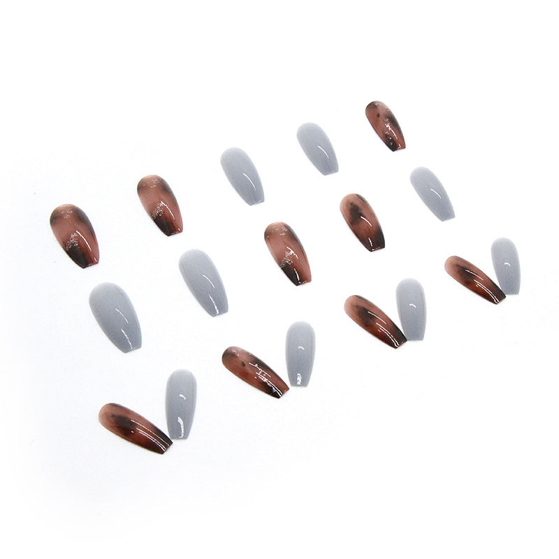 Amber Mist Blue Long Ballet Nails