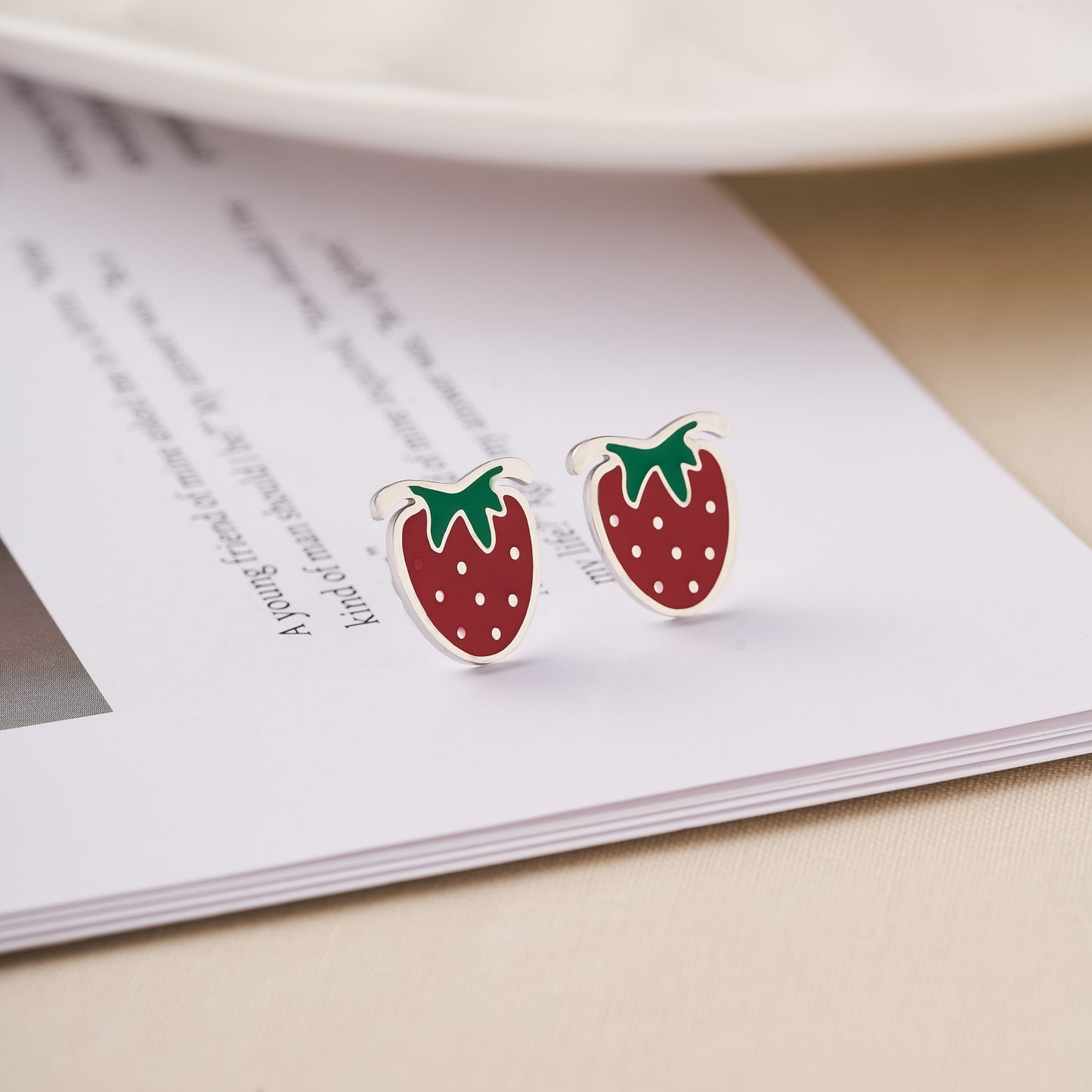 Cute Fruit & Daisy Titanium Steel Stud Earrings — Women's Non-Fading