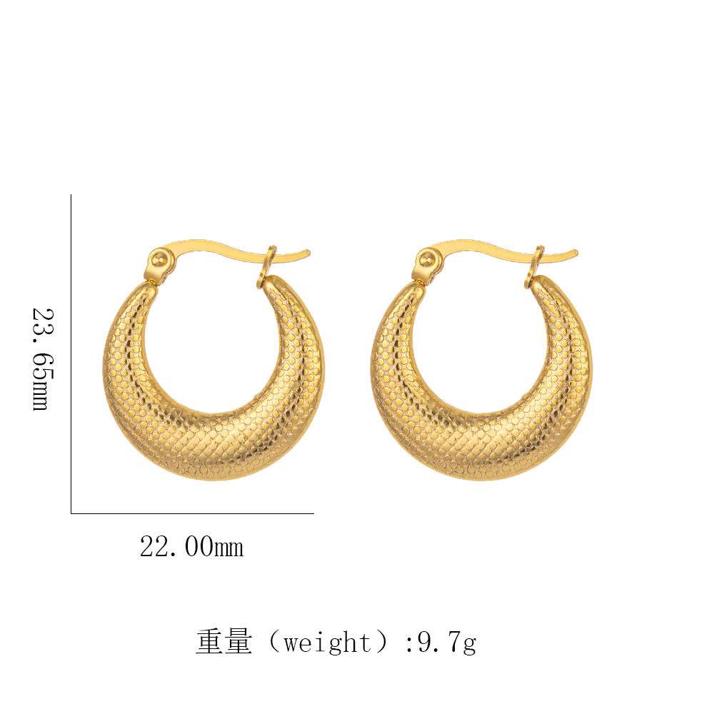 18K Gold Titanium Steel Geometric Earrings