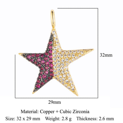Flower Virgin Star Eye Copper Zircon Pendant